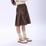 Casual Plain Skirt for Girls Image