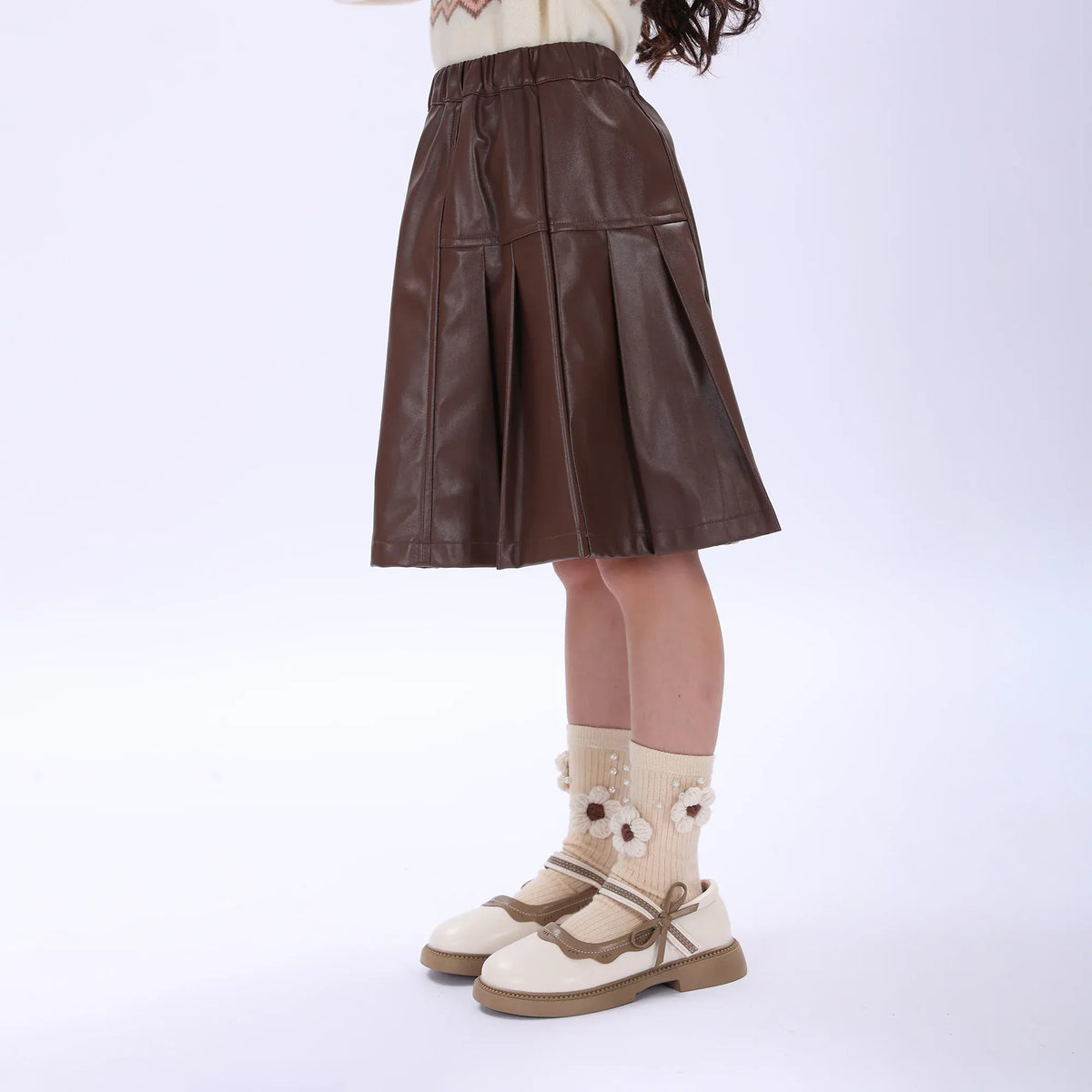 Casual Plain Skirt for Girls Image