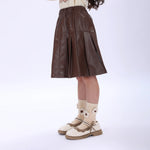 Casual Plain Skirt for Girls Image
