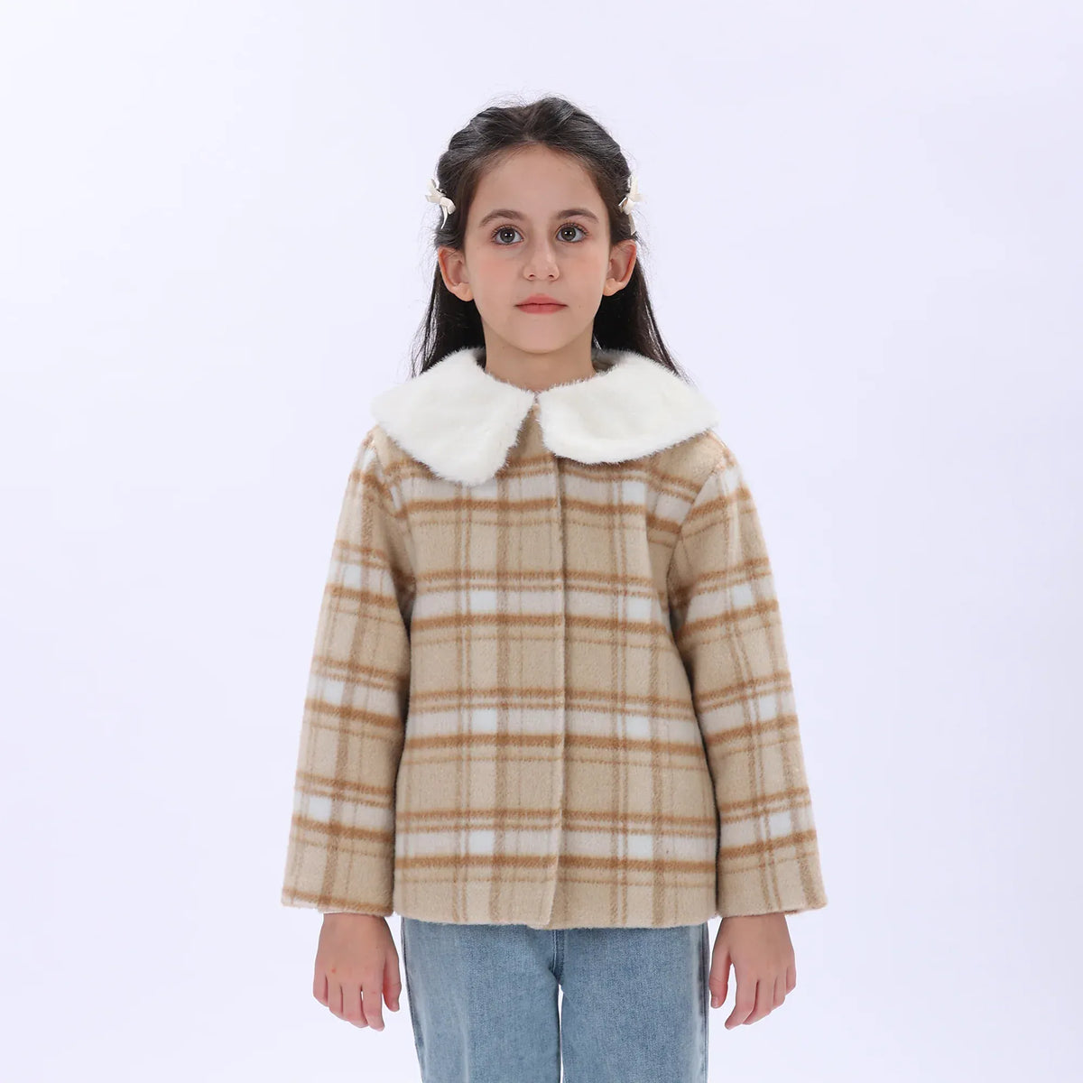 Casual Checked Jacket for Girls Image