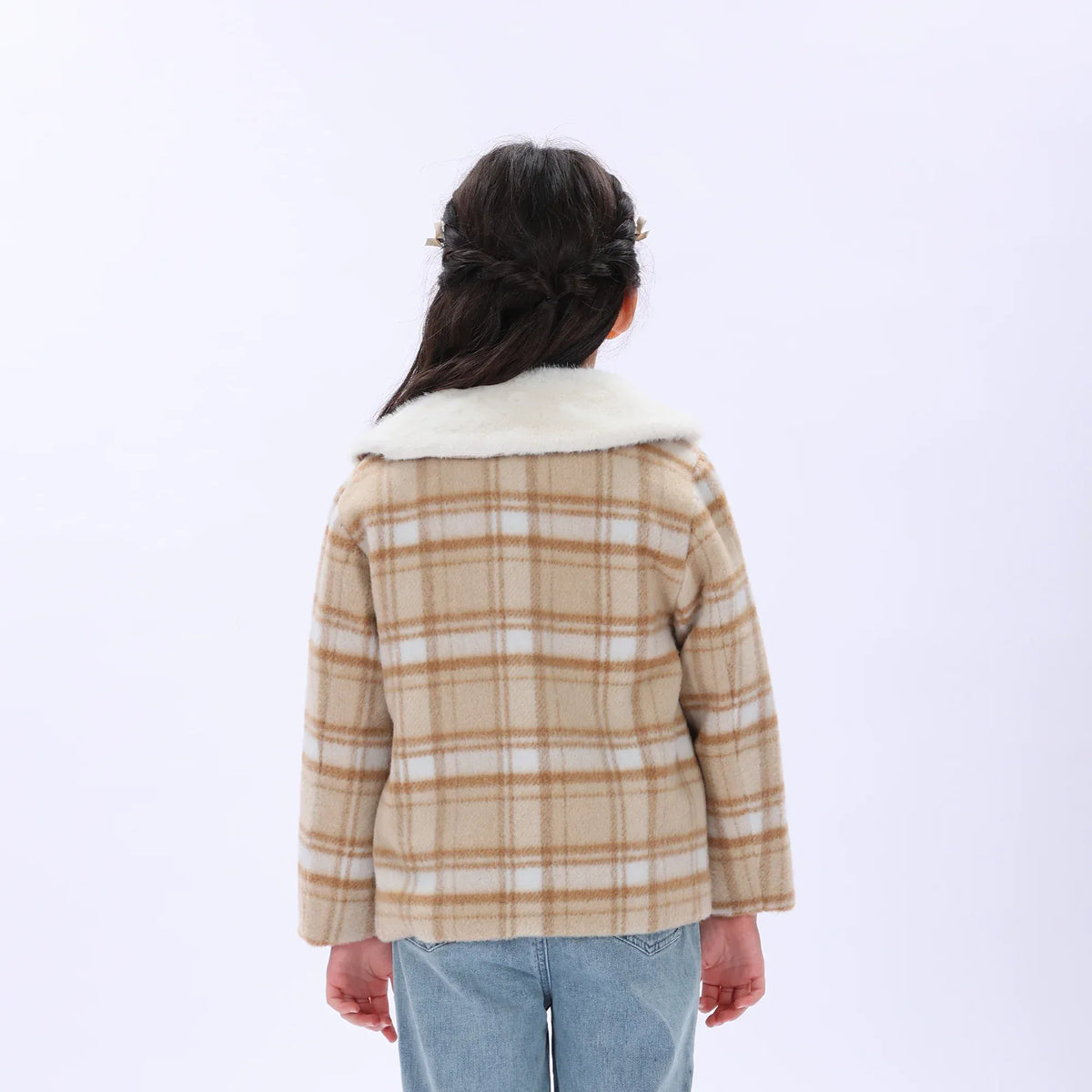 Casual Checked Jacket for Girls Image