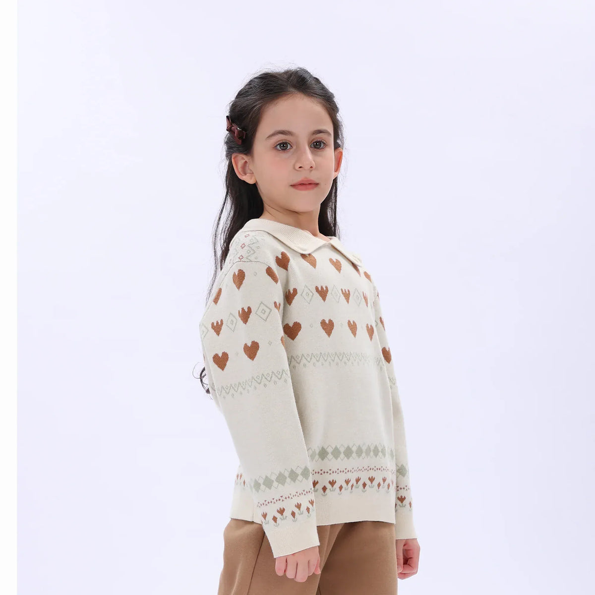Casual Jacquard Sweater for Girls Image