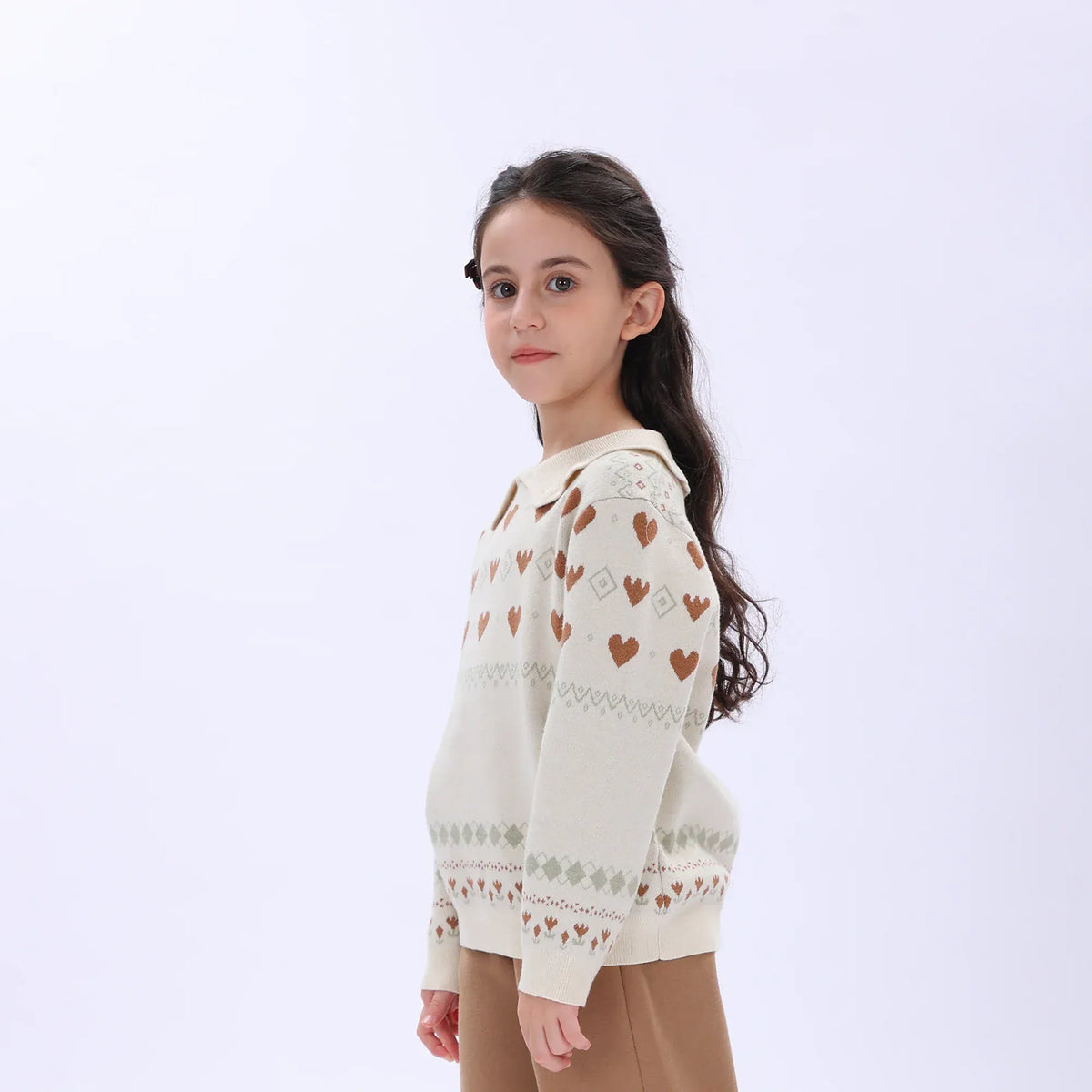 Casual Jacquard Sweater for Girls Image