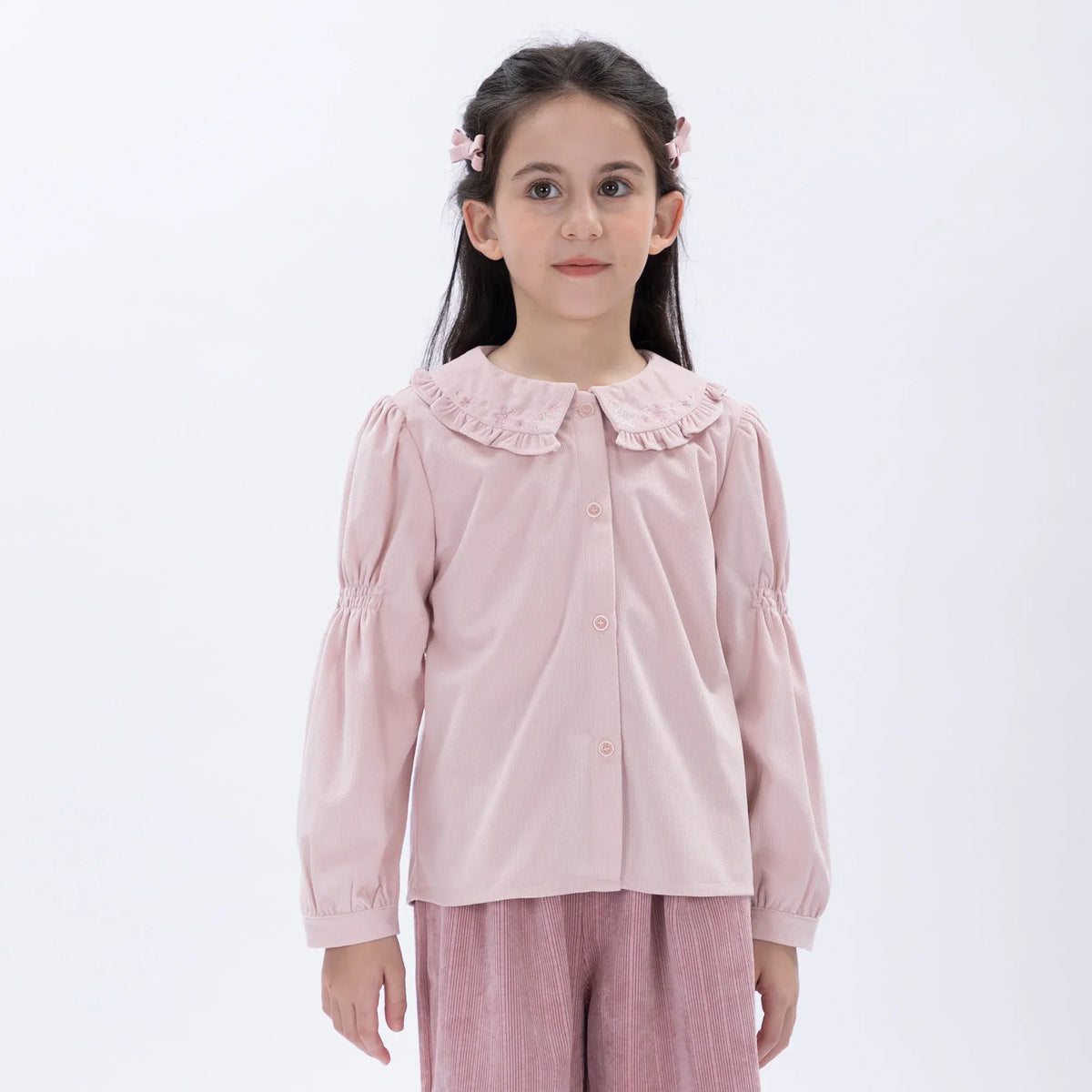 Pink Casual Floral Shirt for Girls Image