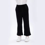 Black Casual Plain Pants for Girls Image