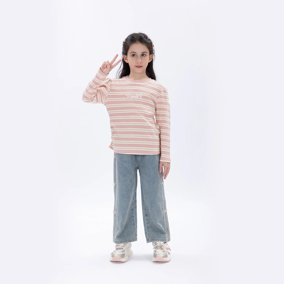 Casual Striped T.Shirt for Girls Image