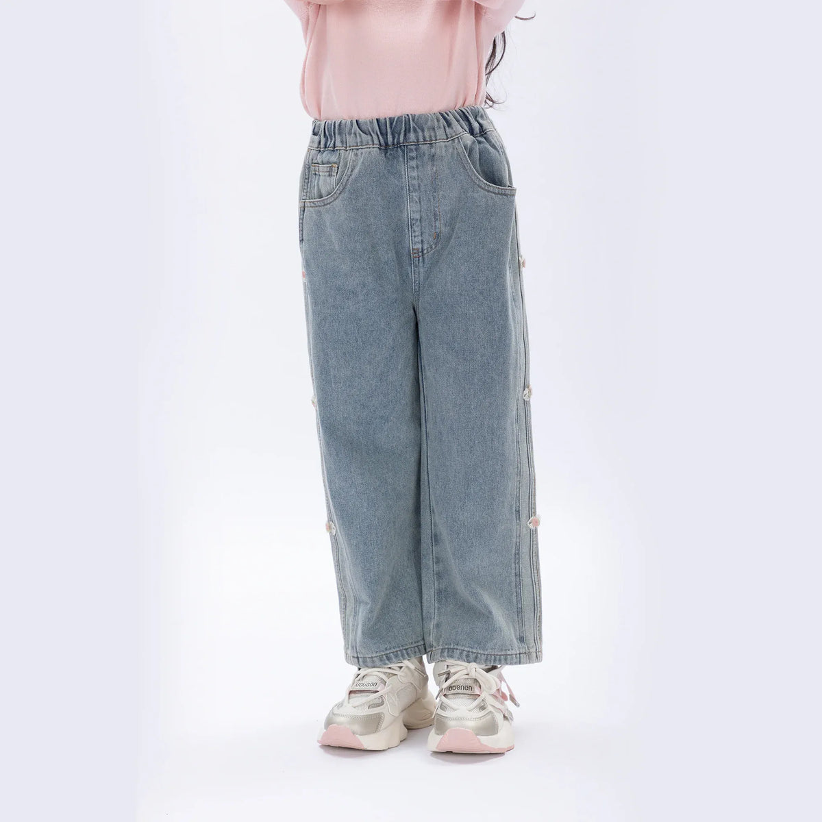Light Jeans Blue Casual Washed Jeans Pants for Girls Image