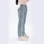 Casual Washed Jeans Pants for Girls Image