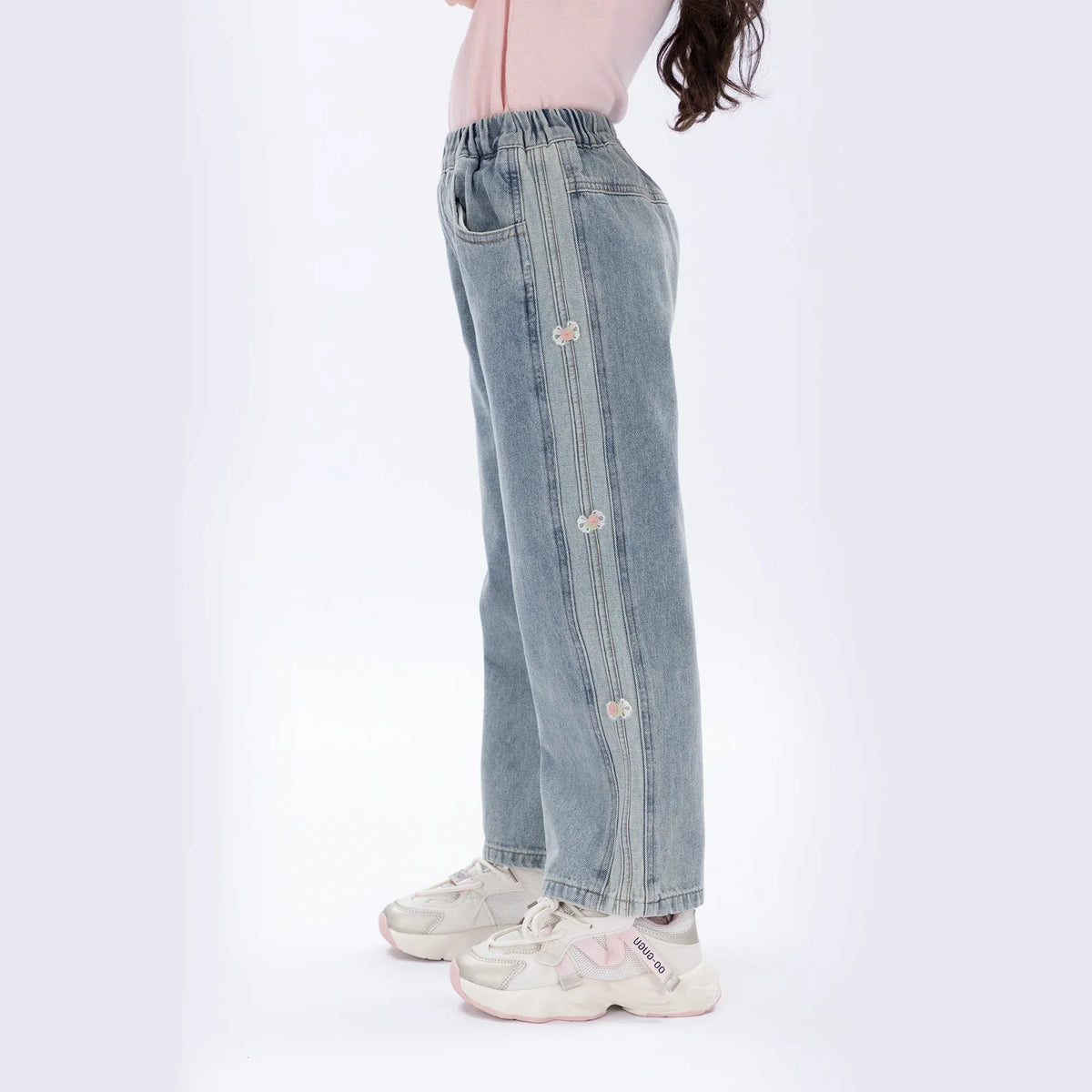 Casual Washed Jeans Pants for Girls Image