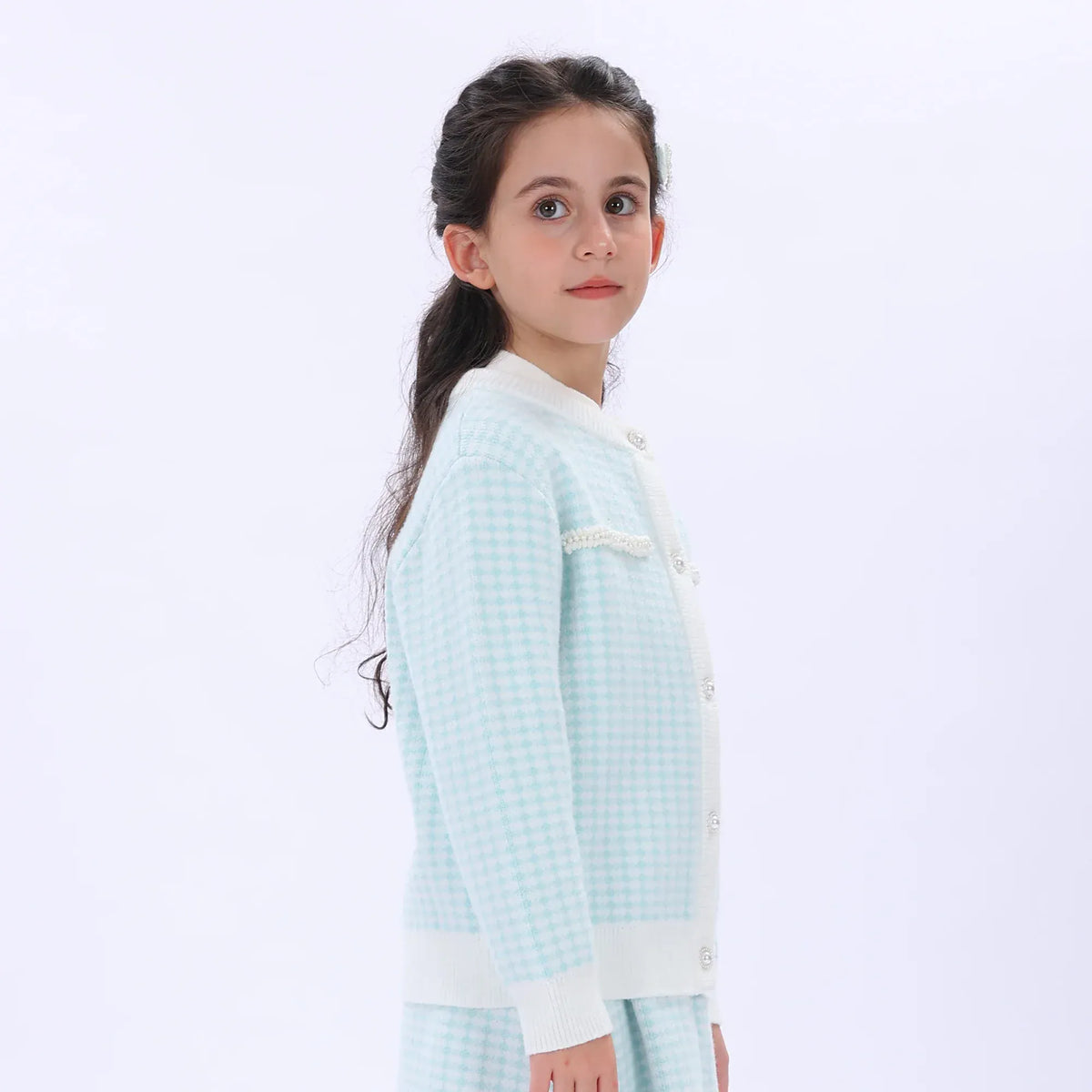 Casual Checked Jacket for Girls Image