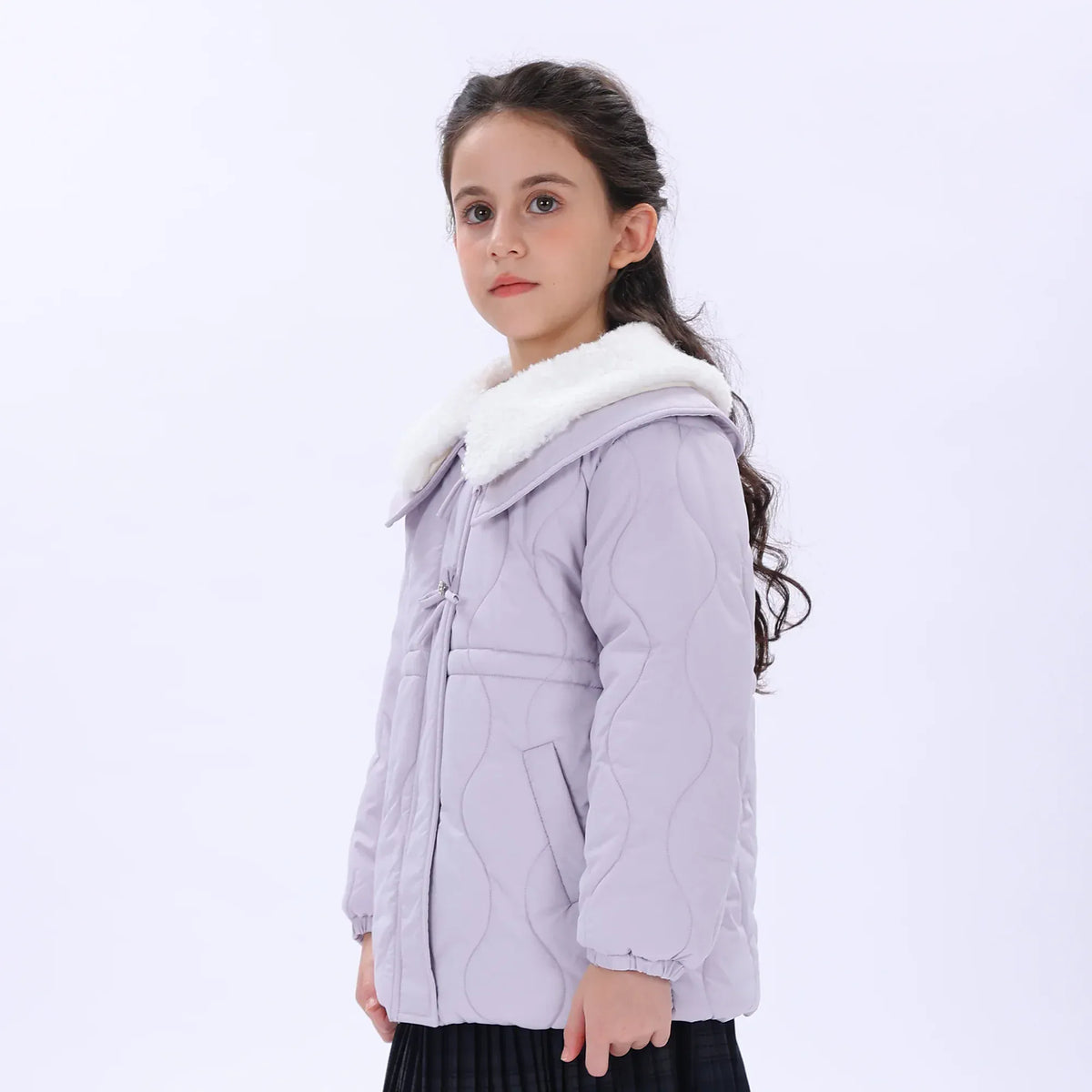 Casual Solid Jacket for Girls Image
