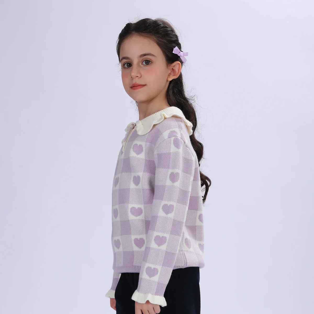 Casual Checked Sweater for Girls Image