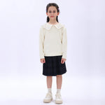 Beige Casual Floral Sweater for Girls Image