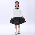 Black Casual Plain Skirt for Girls Image