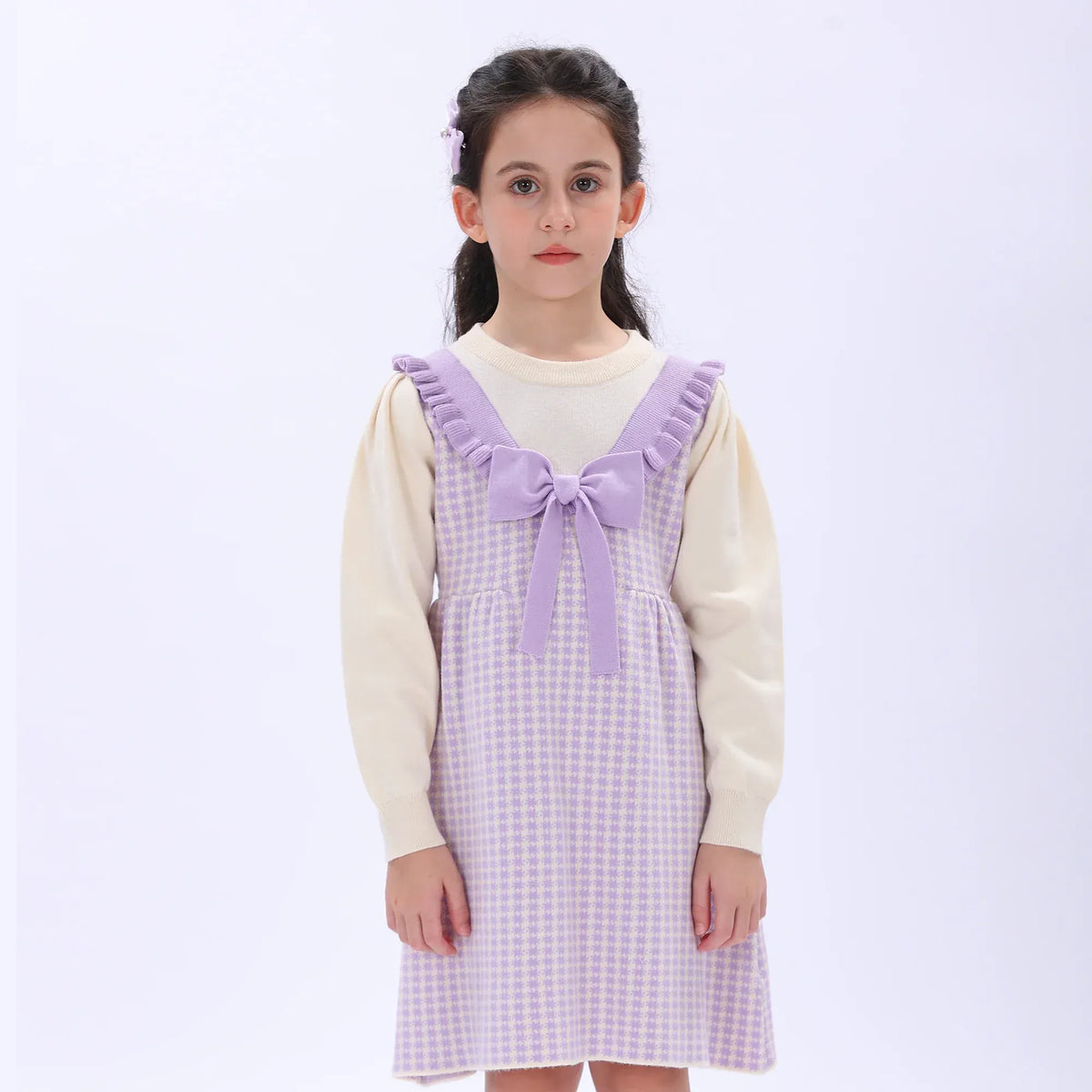 Casual Checked Dress for Girls Image