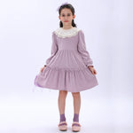 Light Purple Casual Floral Dress for Girls Image