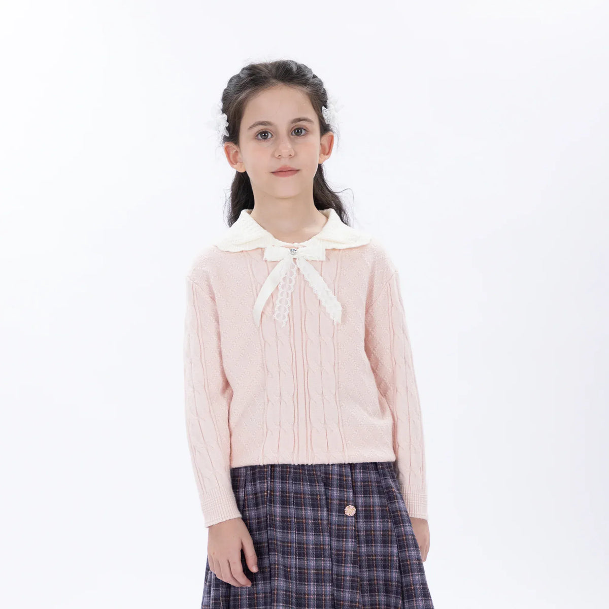 Casual Jacquard Sweater for Girls Image
