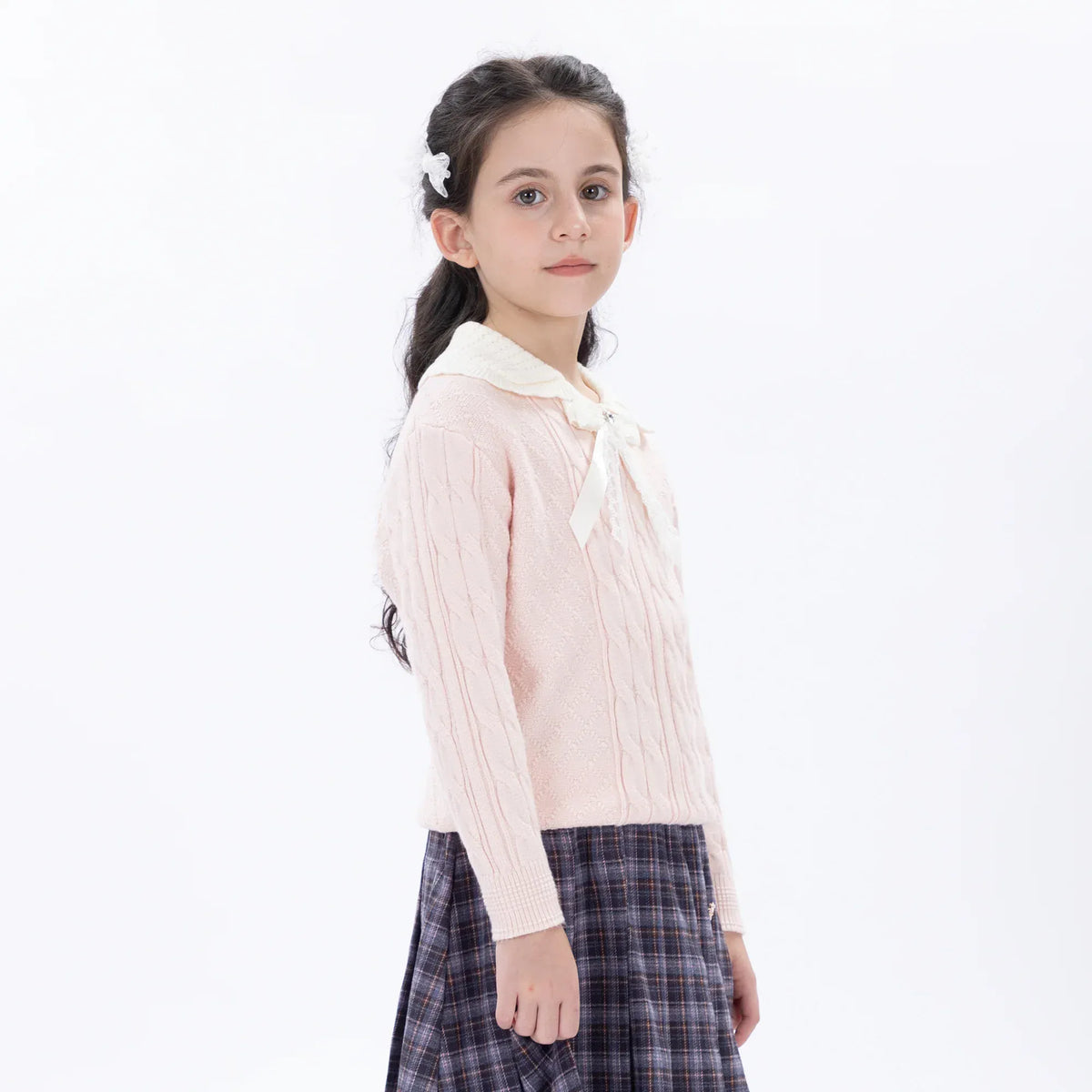 Casual Jacquard Sweater for Girls Image