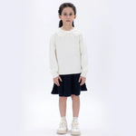 Beige Casual Jacquard Sweater for Girls Image