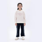 Pink Casual Striped Sweatshirt for Girls Image