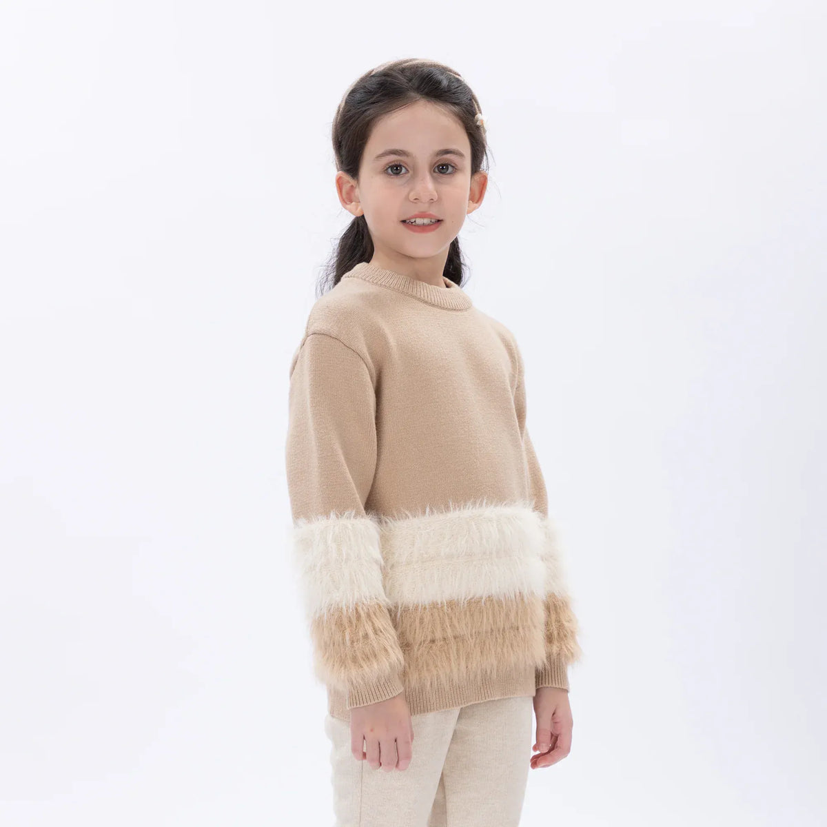 Casual Color-Blocked Sweater for Girls Image