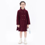 Maroon Casual Plain Dress for Girls Image