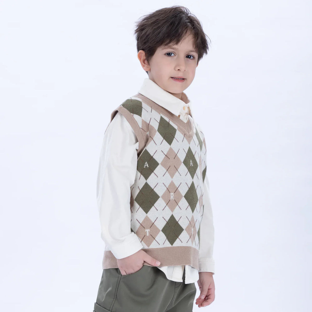 Casual Checked Waistcoat for Boys Image