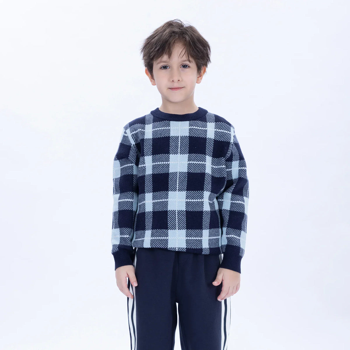 Casual Checked Sweater for Boys Image