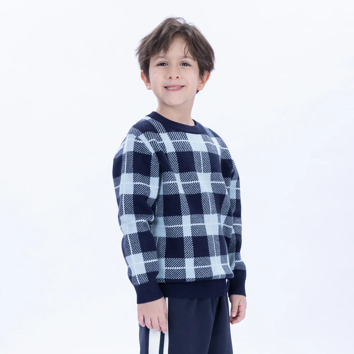 Casual Checked Sweater for Boys Image