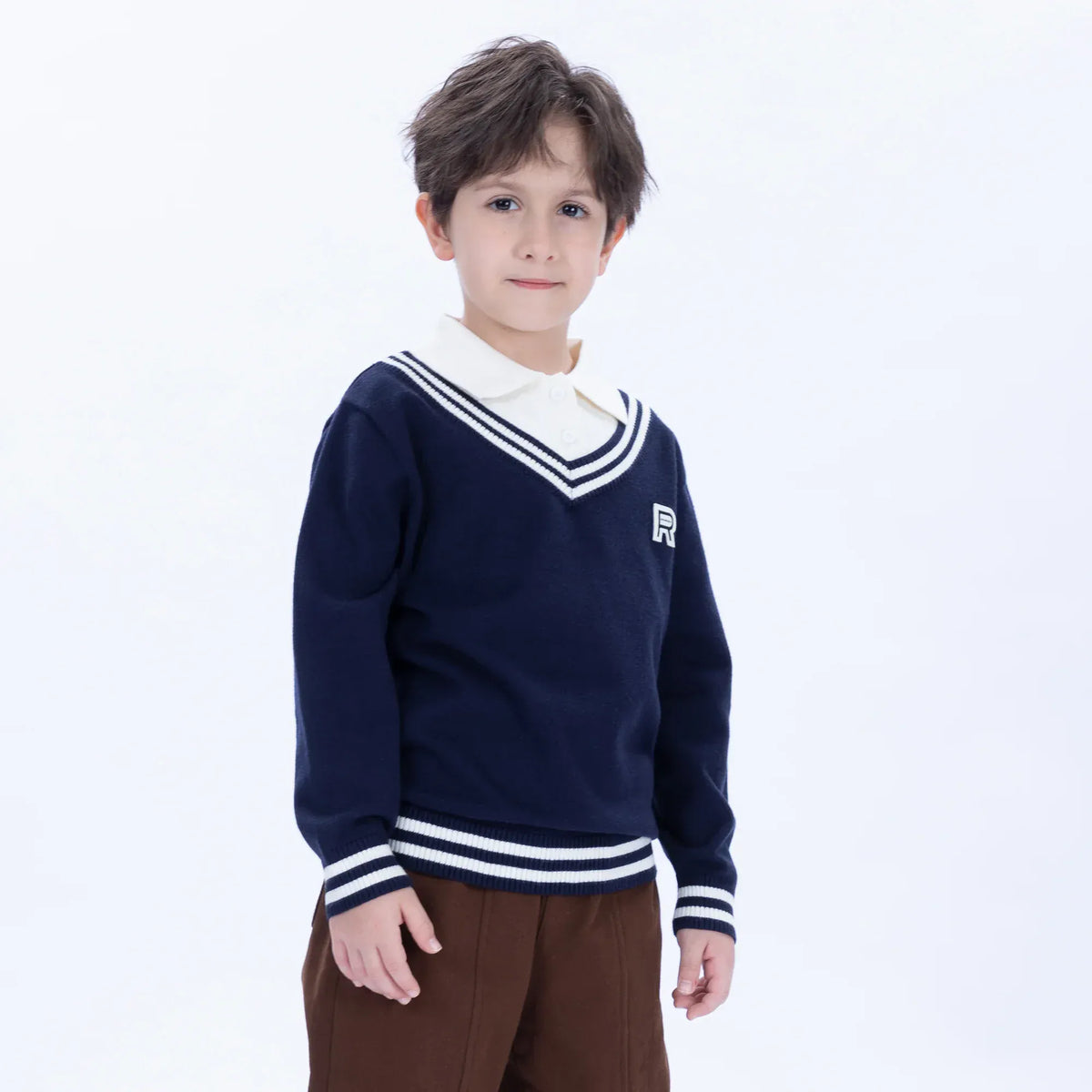 Casual Color-Blocked Sweater for Boys Image