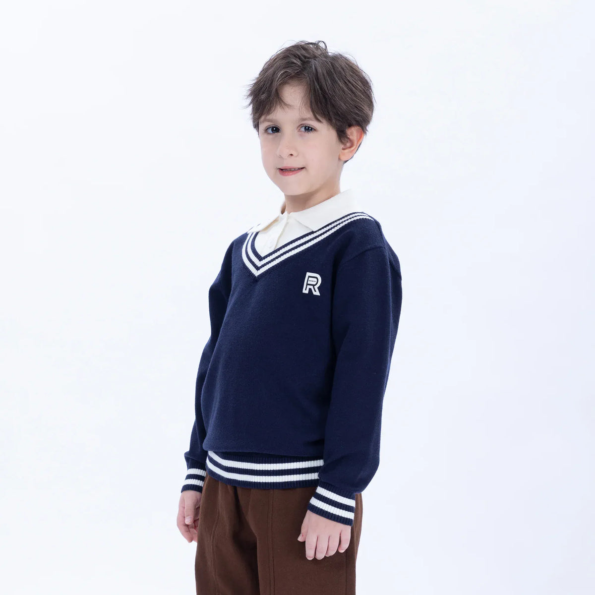 Casual Color-Blocked Sweater for Boys Image