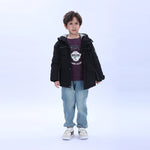 Black Casual Badge Jacket for Boys Image