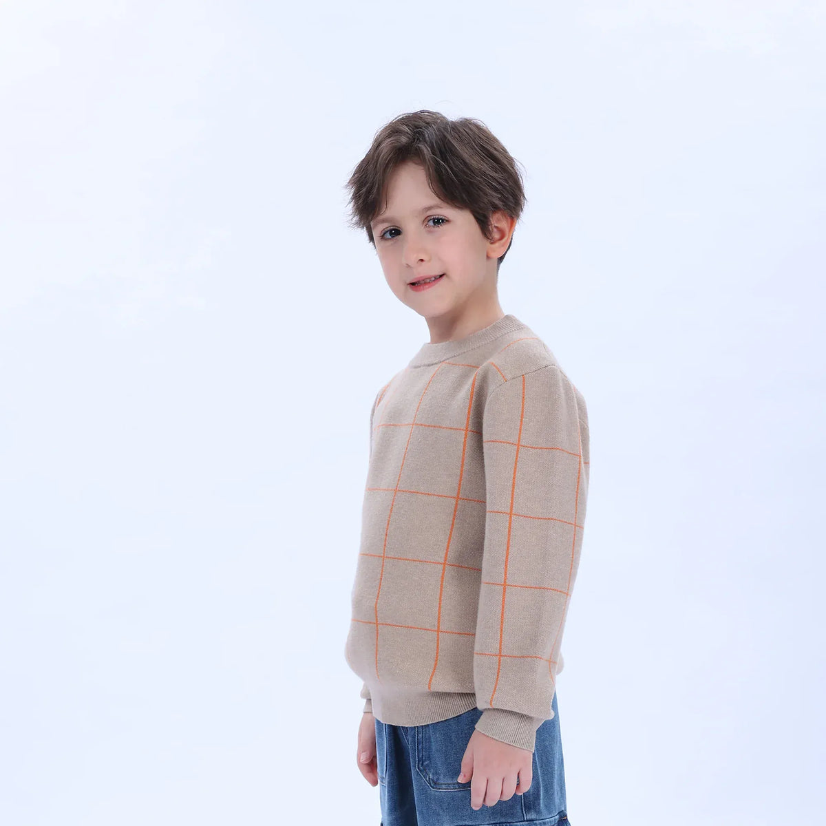 Casual Checked Sweater for Boys Image
