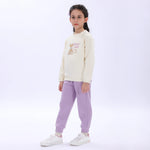 Beige Purple Pajama Set-2Pc for Girls Image