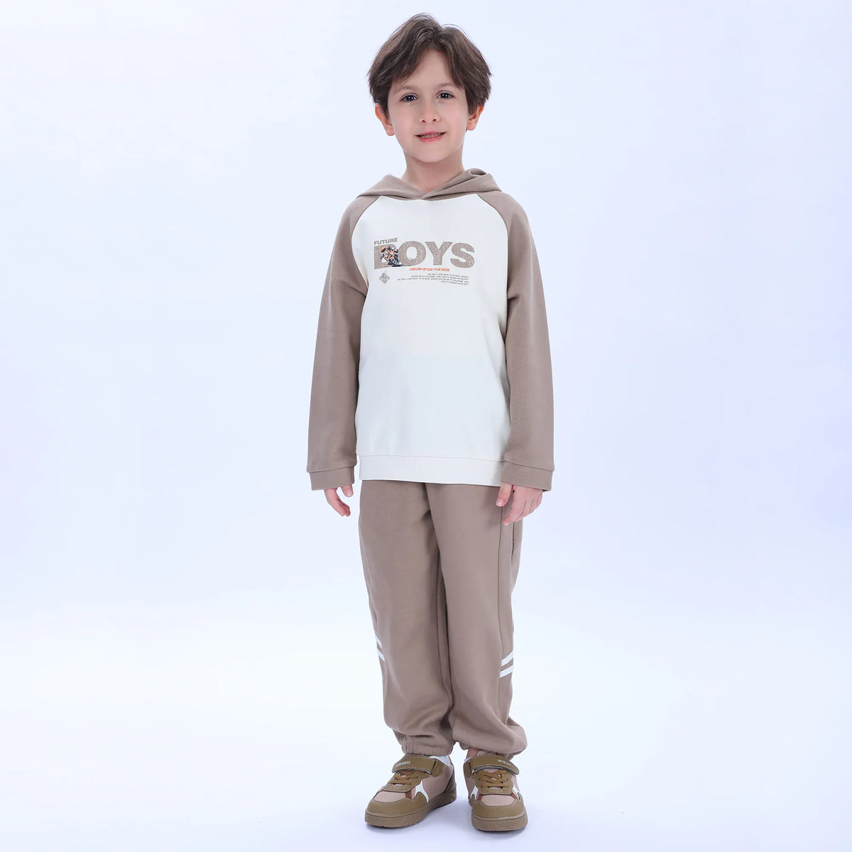 Light Beige Khaki Pajama Set-2Pc for Boys Image