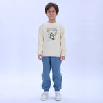 Beige Grey Blue Pajama Set-2Pc for Boys Image