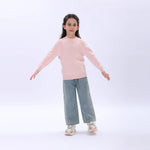 Light Pink Casual Printed Sweater for Girls Image