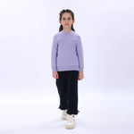 Light Purple Casual Printed Sweater for Girls Image