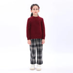 Maroon Casual Printed Sweater for Girls Image