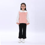 Pink Casual Printed Waistcoat for Girls Image