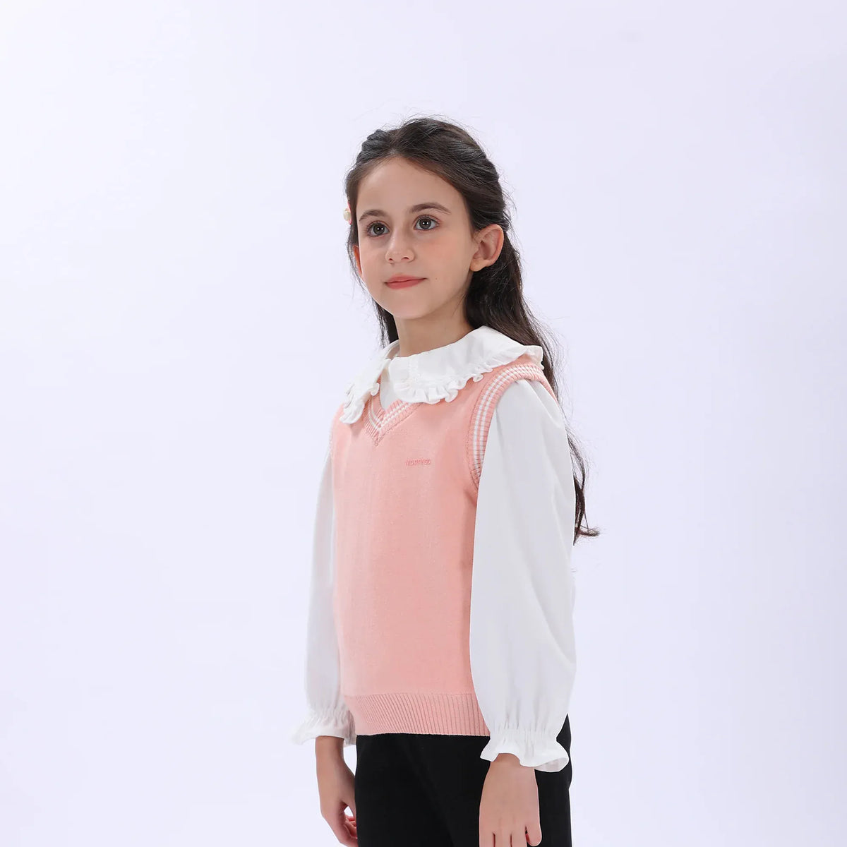 Casual Printed Waistcoat for Girls Image