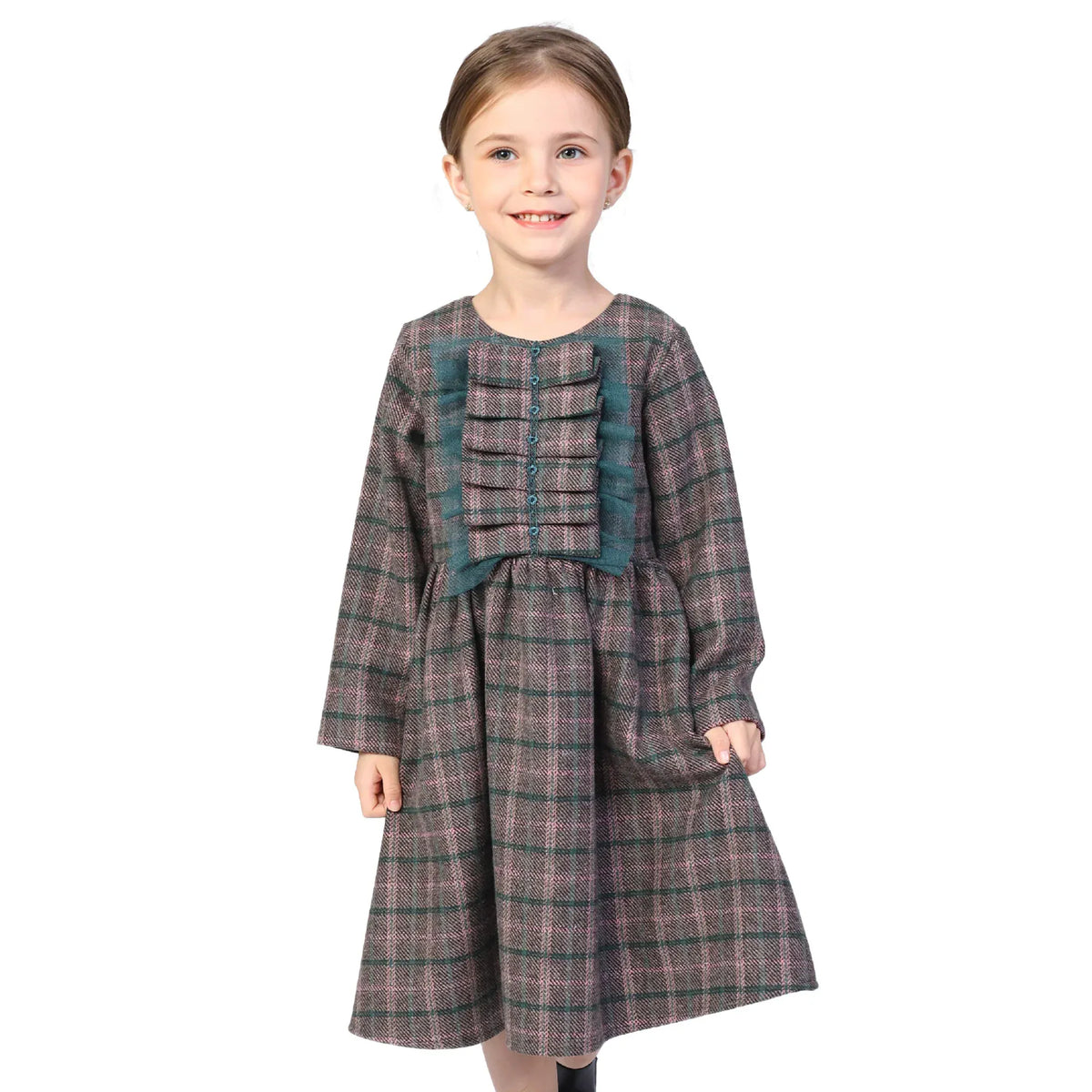 Checked Classic Dress for Girls Image