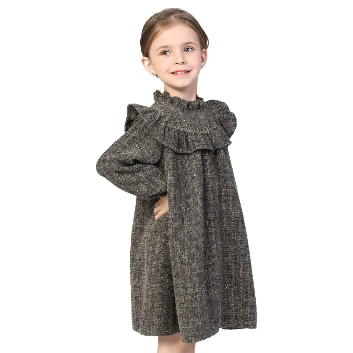 Checked Classic Dress for Girls Image