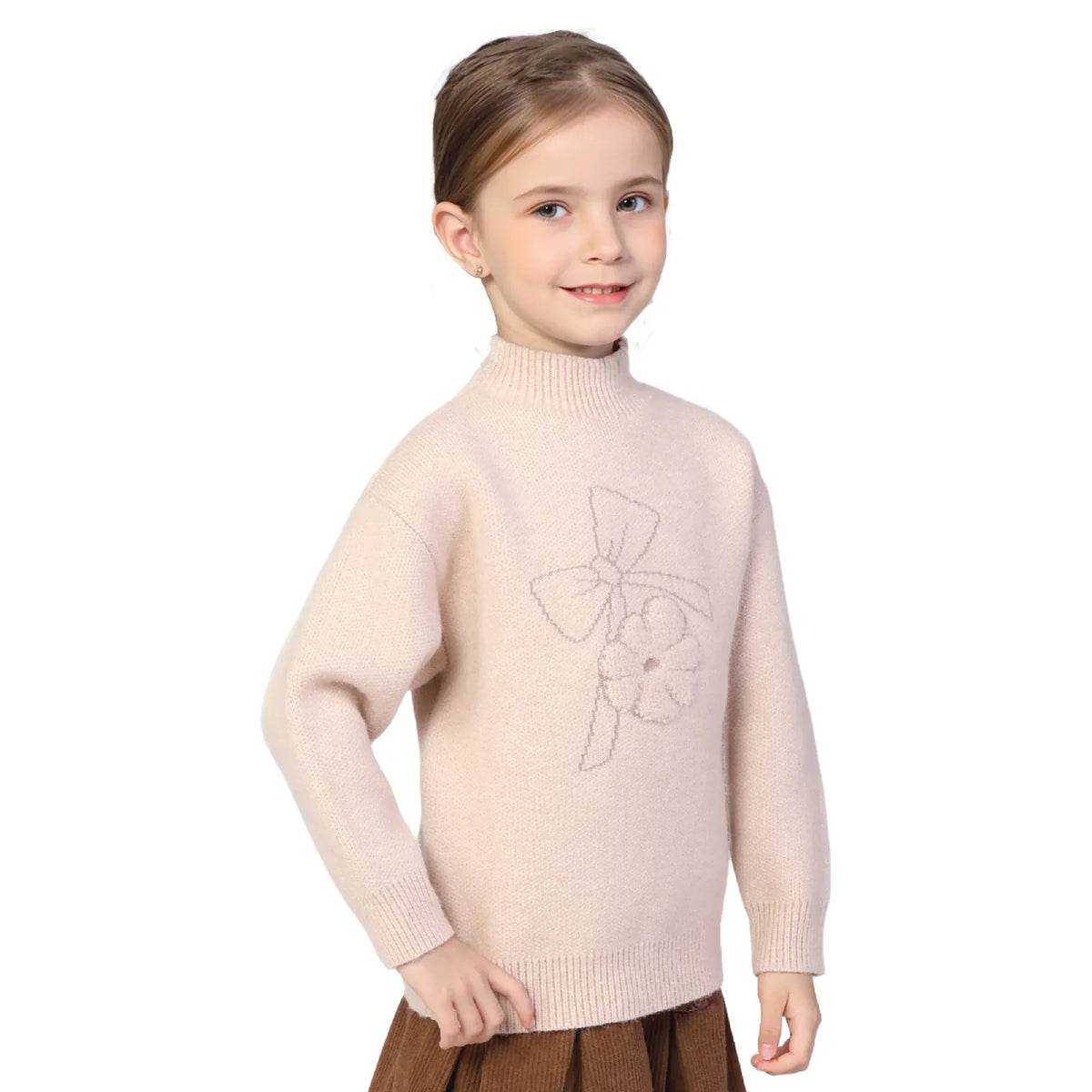 Embroidery Classic Sweater for Girls Image