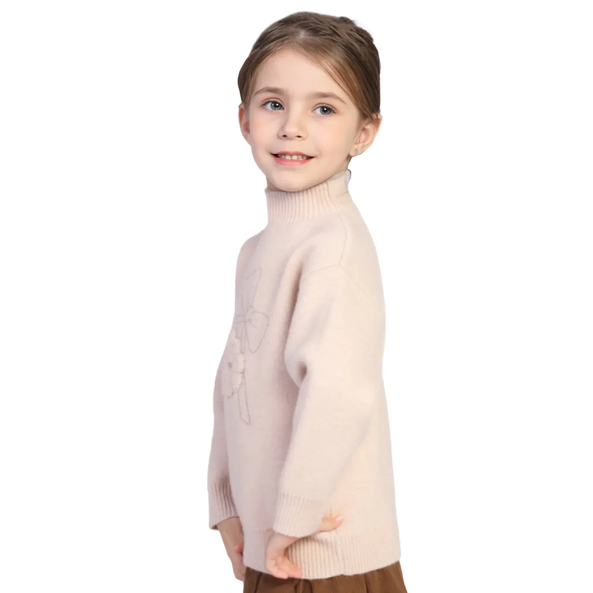 Embroidery Classic Sweater for Girls Image
