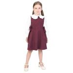 Maroon Solid Classic Dress for Girls Image