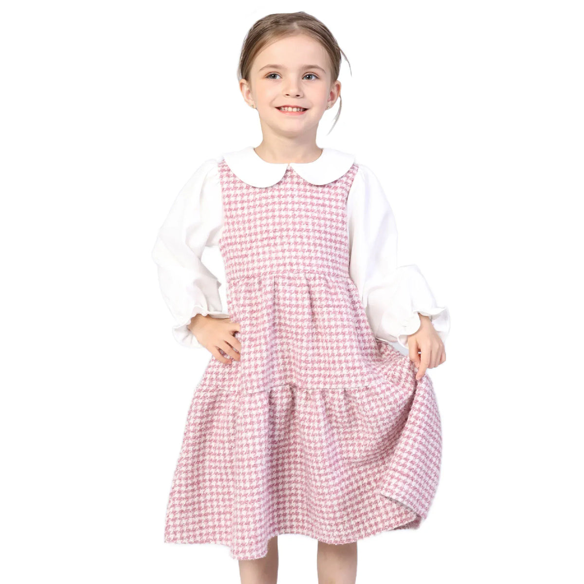 Checked Classic Dress for Girls Image