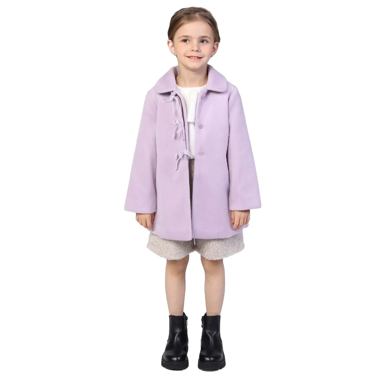 Purple Plain Classic Jacket for Girls Image