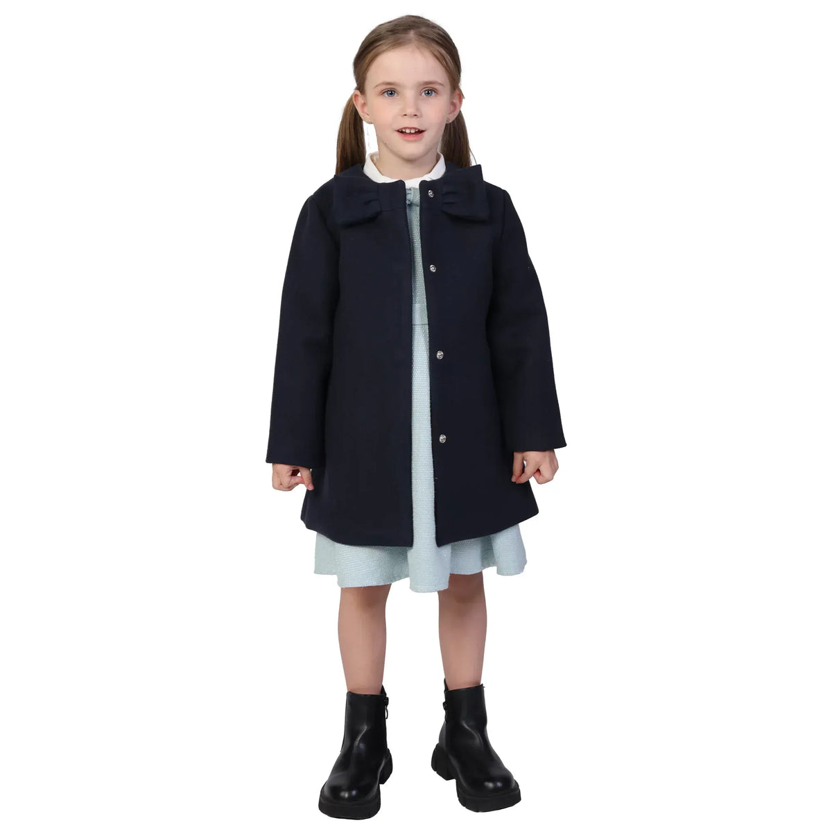 Navy Plain Classic Jacket for Girls Image