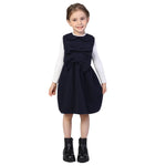Navy Plain Classic Dress for Girls Image